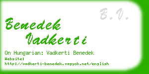 benedek vadkerti business card